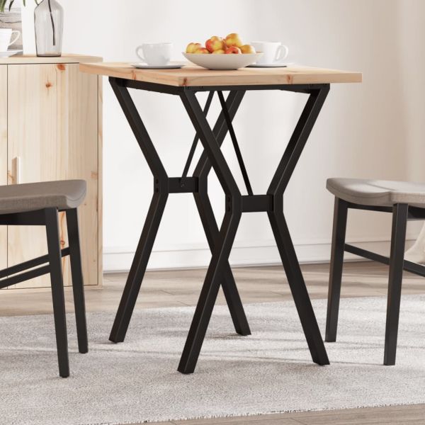 Трапезна маса Y-образна рамка 80x50x75,5 см бор масив и стомана