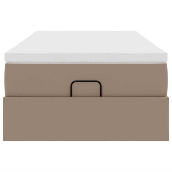 Османска легло с матрак, капучино, 80x200 см, изкуствена кожа