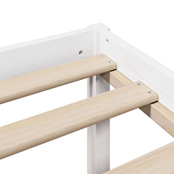 Легло с етажерка за книги, без матрак, 140x190 см, бор масив