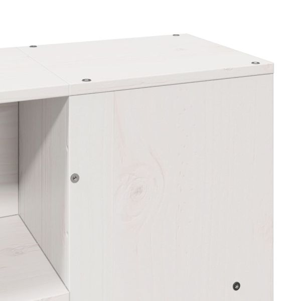 Легло с етажерка за книги, без матрак, 140x190 см, бор масив