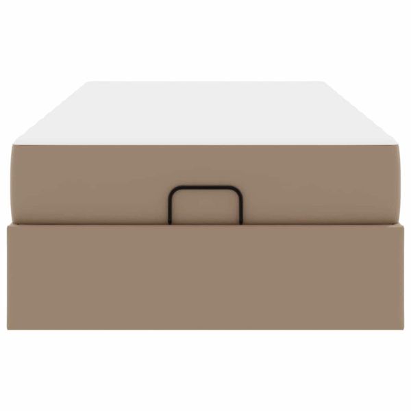 Рамка за легло с матрак с матрак 2 pcs Кафеникаво ПВЦ