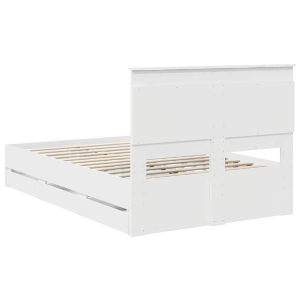 Рамка за легло с чекмедже Бяло 120 x 200 cm Инженерна дървесина