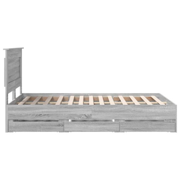 Рамка за легло Сив Сонома 120 x 200 cm Инженерна дървесина