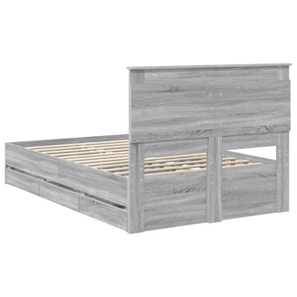 Рамка за легло Сив Сонома 120 x 200 cm Инженерна дървесина