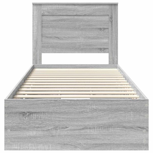 Рамка за легло Сив Сонома 75 x 190 cm Инженерна дървесина