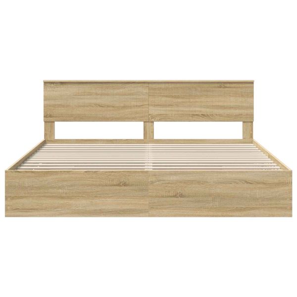 Рамка за легло Сонома дъб 200 x 200 cm Инженерна дървесина