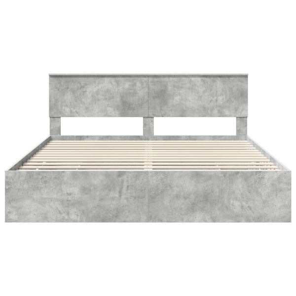 Рамка за легло Циментено сиво 180 x 200 cm Инженерна дървесина
