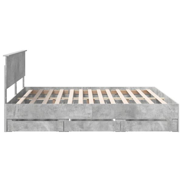 Рамка за легло Циментено сиво 180 x 200 cm Инженерна дървесина
