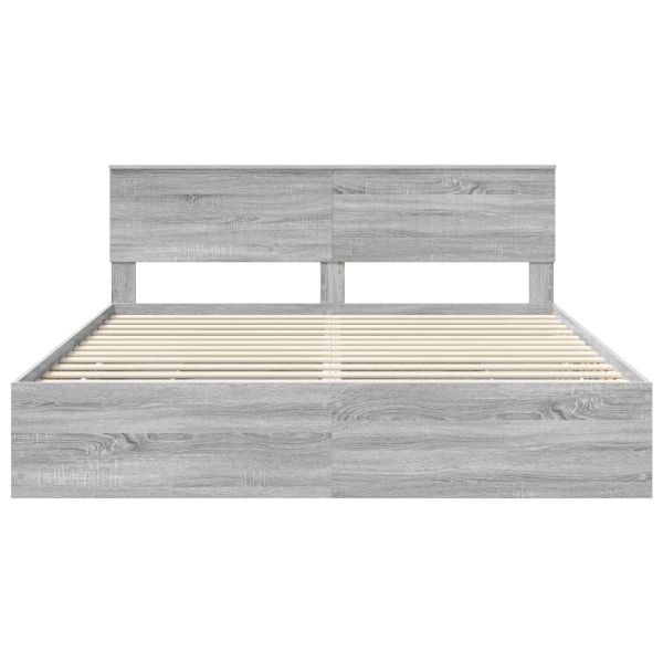 Рамка за легло Сив Сонома 180 x 200 cm Инженерна дървесина