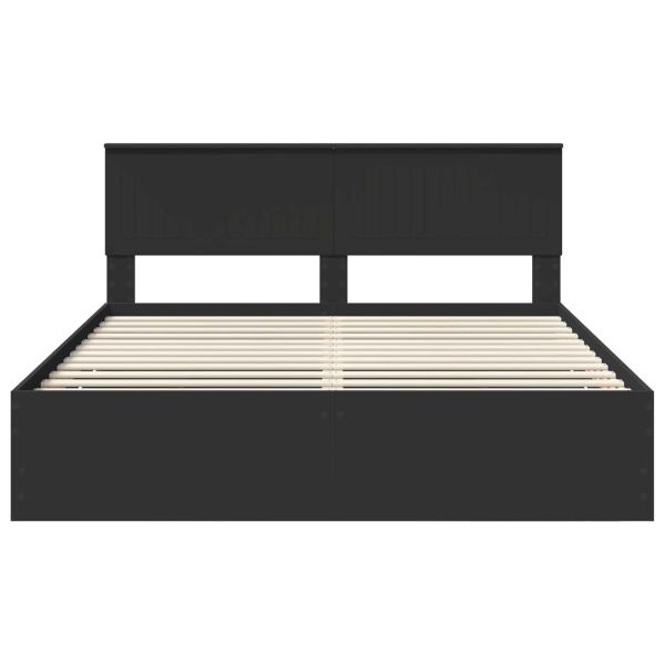 Рамка за легло с таблото Черно 160 x 200 cm Инженерна дървесина