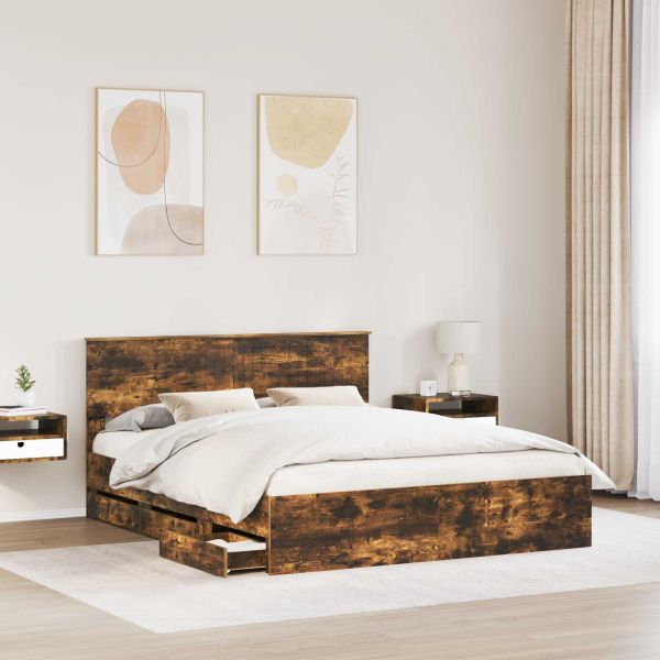 Рамка за легло Димян дъб 160 x 200 cm Инженерна дървесина