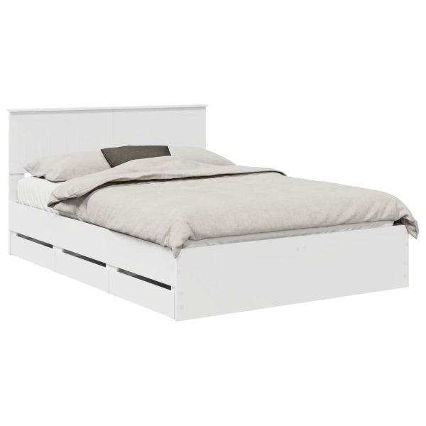 Рамка за легло с чекмедже Бяло 140 x 200 cm Инженерна дървесина