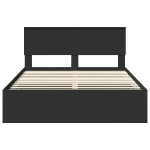 Рамка за легло с таблото Черно 140 x 200 cm Инженерна дървесина