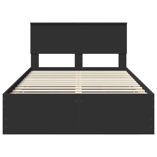 Рамка за легло с таблото Черно 120 x 190 cm Инженерна дървесина