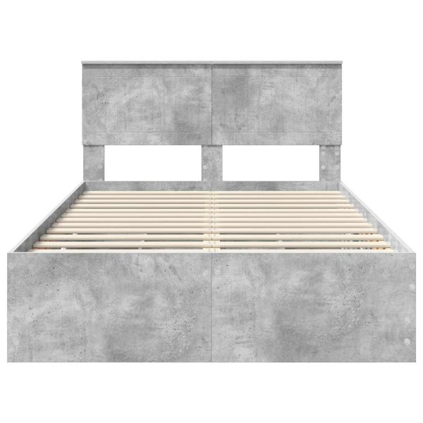 Рамка за легло Циментено сиво 120 x 190 cm Инженерна дървесина