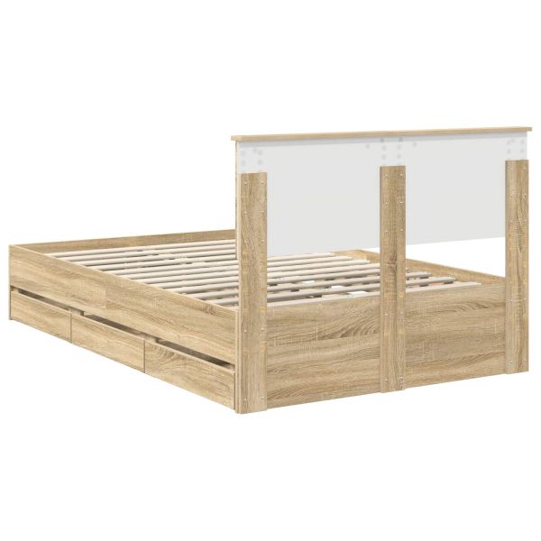 Рамка за легло Сонома дъб 120 x 200 cm Инженерна дървесина