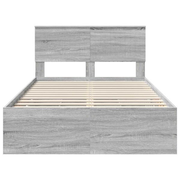 Рамка за легло Сив Сонома 120 x 200 cm Инженерна дървесина