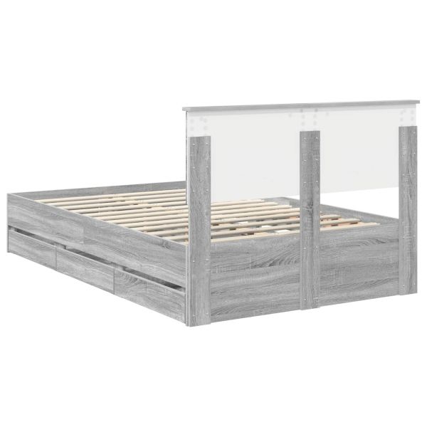 Рамка за легло Сив Сонома 120 x 200 cm Инженерна дървесина