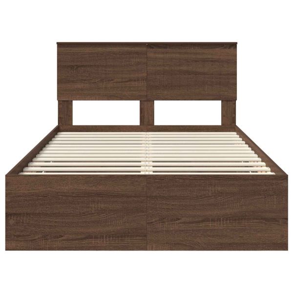 Рамка за легло Кафяв дъб 120 x 200 cm Инженерна дървесина