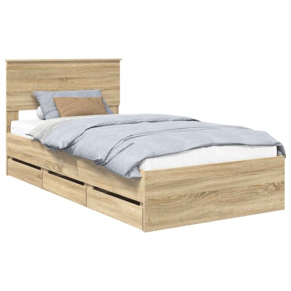 Рамка за легло Сонома дъб 100 x 200 cm Инженерна дървесина