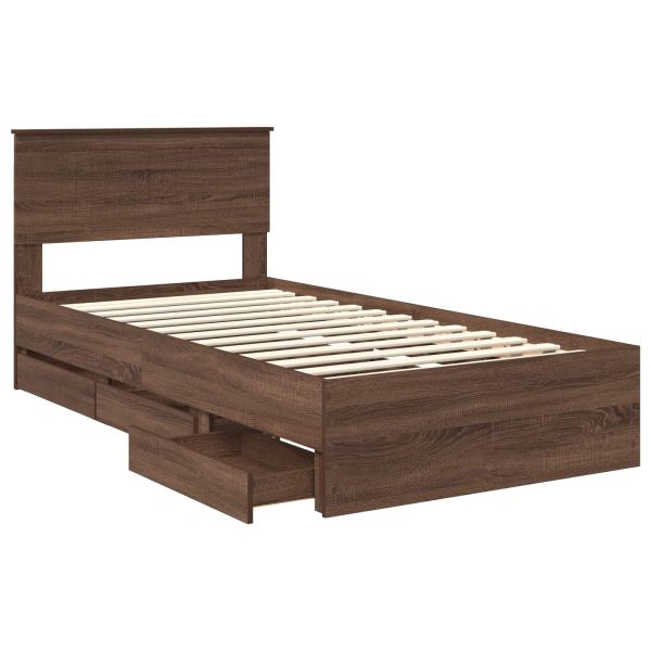 Рамка за легло Кафяв дъб 100 x 200 cm Инженерна дървесина