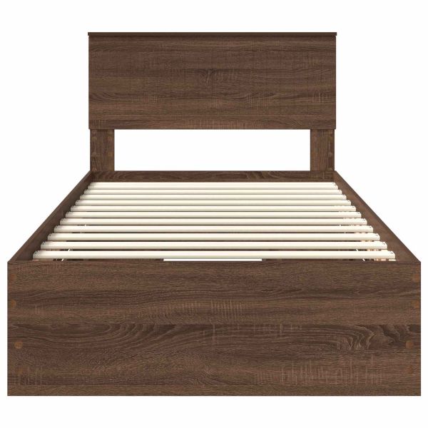 Рамка за легло Кафяв дъб 100 x 200 cm Инженерна дървесина