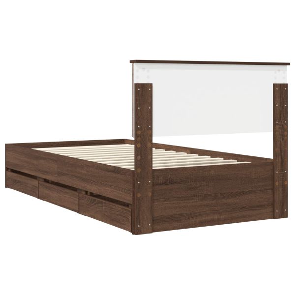 Рамка за легло Кафяв дъб 100 x 200 cm Инженерна дървесина