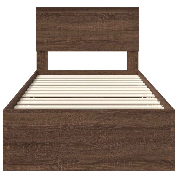 Рамка за легло Кафяв дъб 90 x 190 cm Инженерна дървесина