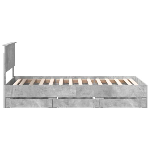 Рамка за легло Циментено сиво 90 x 200 cm Инженерна дървесина