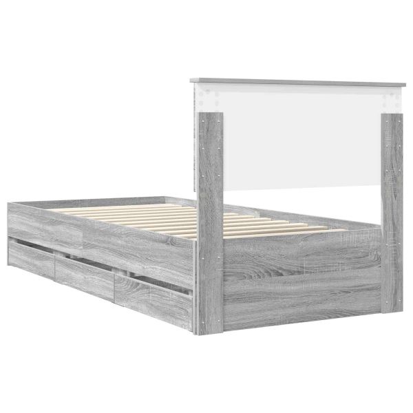 Рамка за легло Сив Сонома 90 x 200 cm Инженерна дървесина