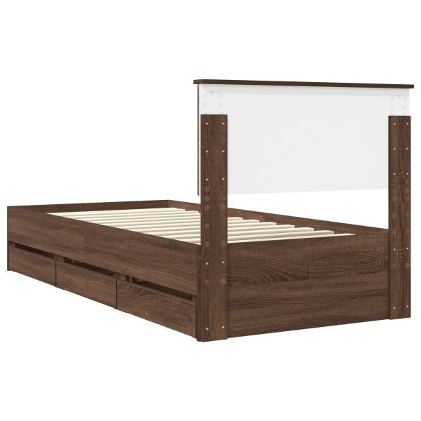 Рамка за легло Кафяв дъб 90 x 200 cm Инженерна дървесина