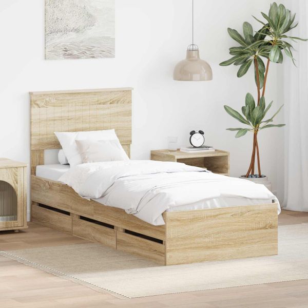 Рамка за легло Сонома дъб 75 x 190 cm Инженерна дървесина