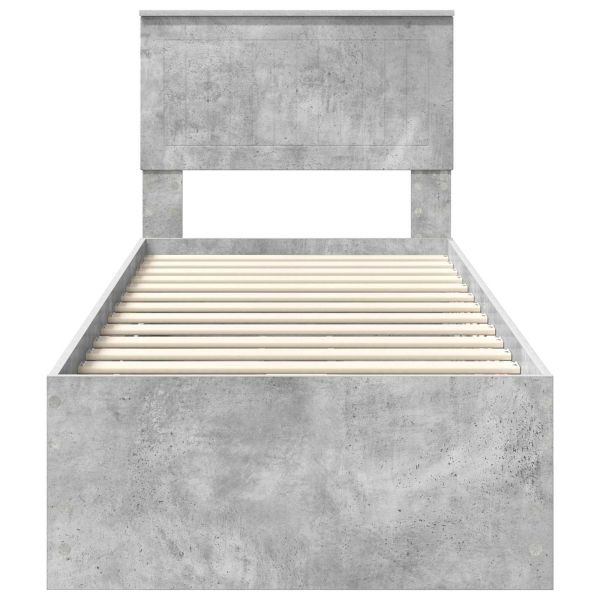 Рамка за легло Циментено сиво 75 x 190 cm Инженерна дървесина