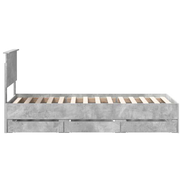 Рамка за легло Циментено сиво 75 x 190 cm Инженерна дървесина