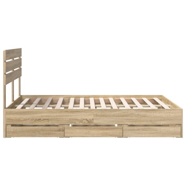 Рамка за легло Сонома дъб 140 x 190 cm Инженерна дървесина
