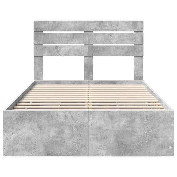 Рамка за легло Циментено сиво 120 x 200 cm Инженерна дървесина