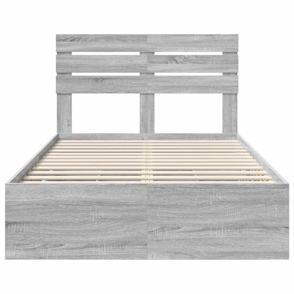Рамка за легло Сив Сонома 120 x 190 cm Инженерна дървесина