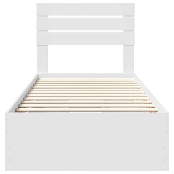 Рамка за легло с чекмедже Бяло 100 x 200 cm Инженерна дървесина