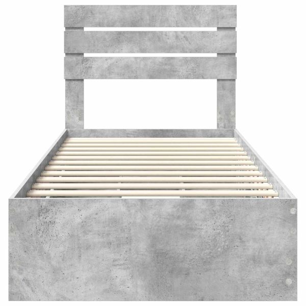 Рамка за легло Циментено сиво 100 x 200 cm Инженерна дървесина