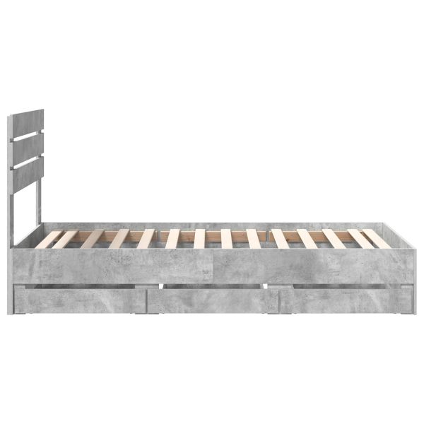 Рамка за легло Циментено сиво 90 x 190 cm Инженерна дървесина