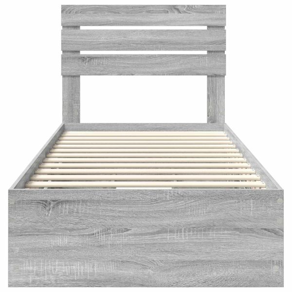 Рамка за легло Сив Сонома 90 x 190 cm Инженерна дървесина