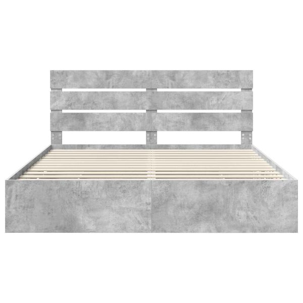 Рамка за легло Циментено сиво 200 x 200 cm Инженерна дървесина