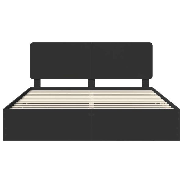 Рамка за легло с таблото Черно 200 x 200 cm Инженерна дървесина