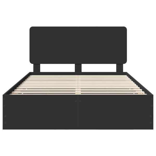 Рамка за легло с таблото Черно 160 x 200 cm Инженерна дървесина