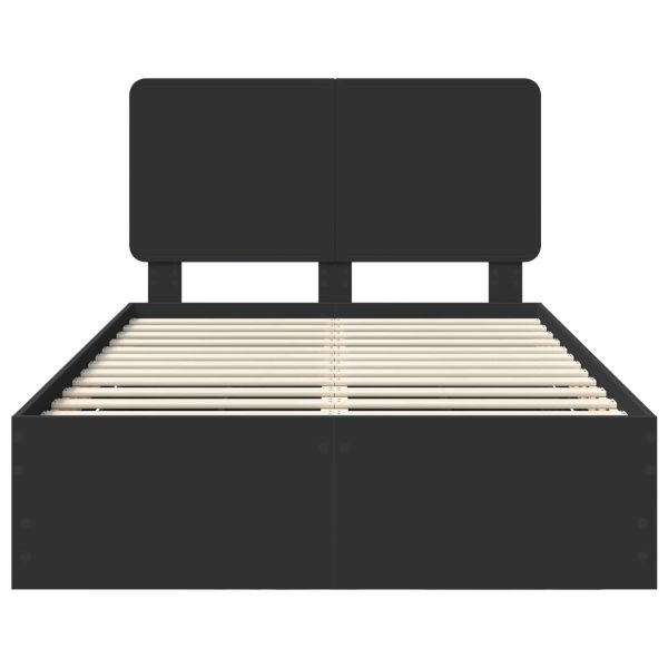 Рамка за легло с таблото Черно 135 x 190 cm Инженерна дървесина