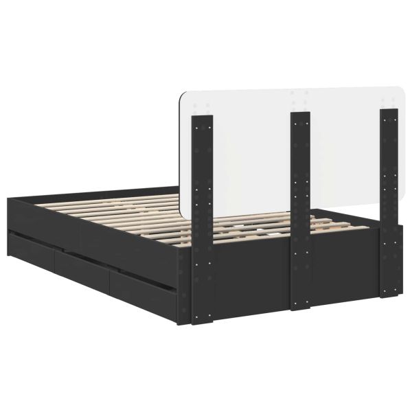 Рамка за легло с таблото Черно 120 x 190 cm Инженерна дървесина
