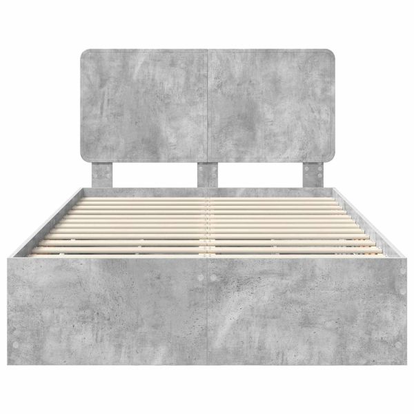 Рамка за легло Циментено сиво 120 x 190 cm Инженерна дървесина