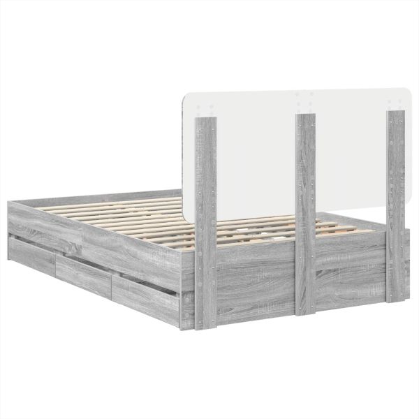Рамка за легло Сив Сонома 120 x 190 cm Инженерна дървесина