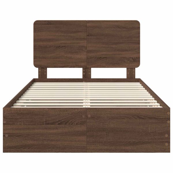 Рамка за легло Кафяв дъб 120 x 200 cm Инженерна дървесина