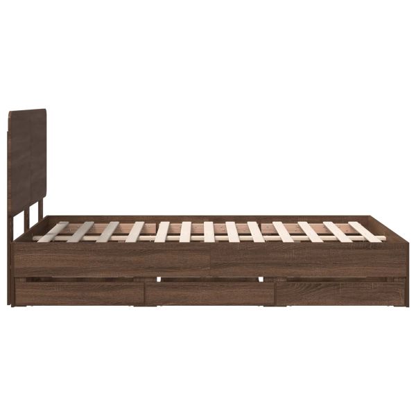 Рамка за легло Кафяв дъб 120 x 200 cm Инженерна дървесина
